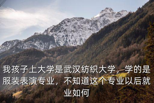 我孩子上大學是武漢紡織大學，學的是服裝表演專業，不知道這個專業以后就業如何