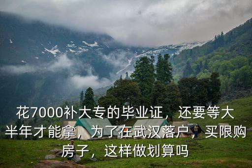 花7000補大專的畢業(yè)證，還要等大半年才能拿，為了在武漢落戶，買限購房子，這樣做劃算嗎