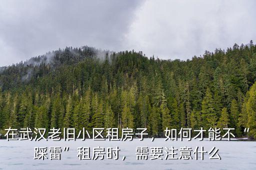 在武漢老舊小區租房子，如何才能不“踩雷”租房時，需要注意什么