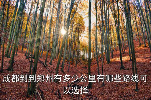 成都到到鄭州有多少公里有哪些路線可以選擇