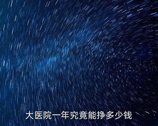 大醫(yī)院一年究竟能掙多少錢