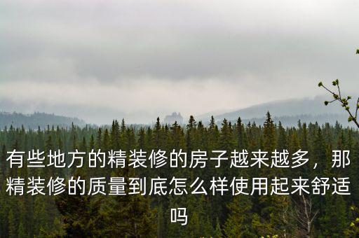 有些地方的精裝修的房子越來越多，那精裝修的質量到底怎么樣使用起來舒適嗎
