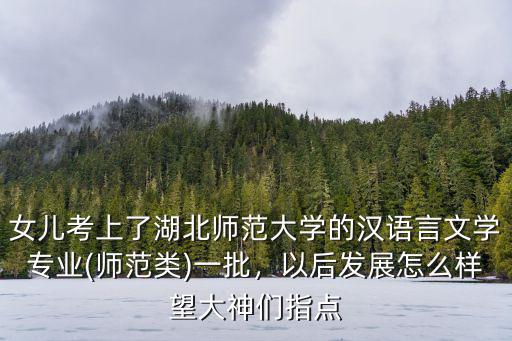 女兒考上了湖北師范大學的漢語言文學專業(師范類)一批，以后發展怎么樣望大神們指點