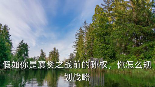 假如你是襄樊之戰前的孫權，你怎么規劃戰略