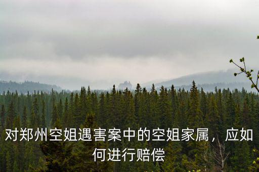 對鄭州空姐遇害案中的空姐家屬，應如何進行賠償