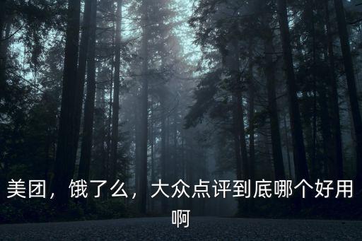美團，餓了么，大眾點評到底哪個好用啊