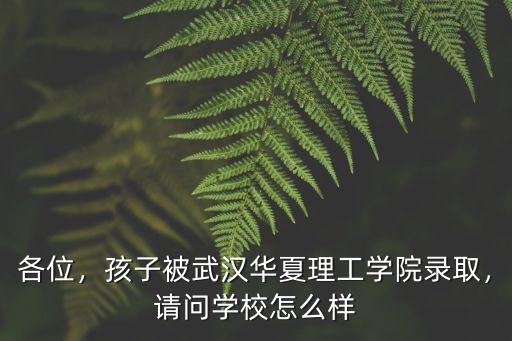 各位，孩子被武漢華夏理工學院錄取，請問學校怎么樣