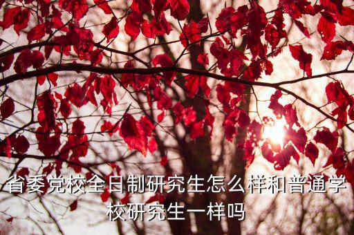 省委黨校全日制研究生怎么樣和普通學校研究生一樣嗎
