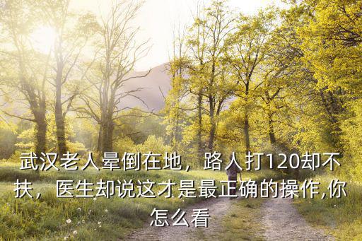 武漢老人暈倒在地，路人打120卻不扶，醫生卻說這才是最正確的操作,你怎么看