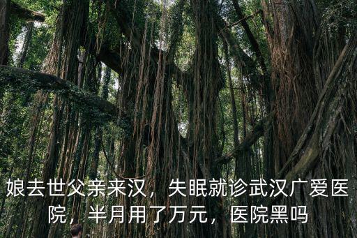 娘去世父親來漢，失眠就診武漢廣愛醫(yī)院，半月用了萬元，醫(yī)院黑嗎