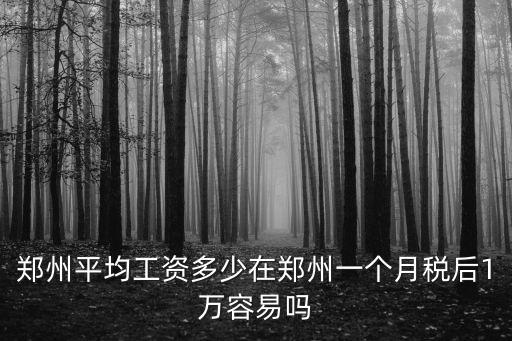 鄭州平均工資多少在鄭州一個(gè)月稅后1萬(wàn)容易嗎