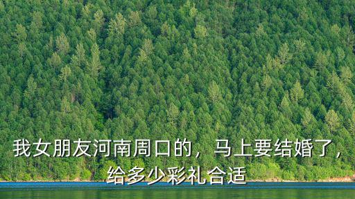 我女朋友河南周口的，馬上要結(jié)婚了，給多少彩禮合適