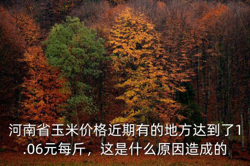 河南省玉米價格近期有的地方達到了1.06元每斤，這是什么原因造成的