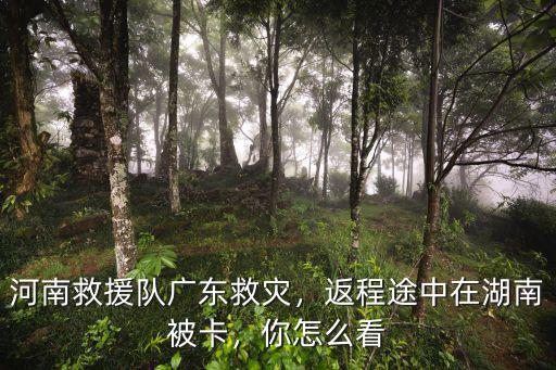 河南救援隊廣東救災，返程途中在湖南被卡，你怎么看