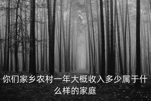 你們家鄉農村一年大概收入多少屬于什么樣的家庭