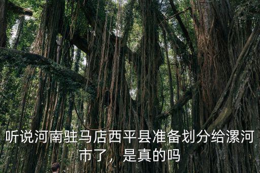 聽說河南駐馬店西平縣準備劃分給漯河市了，是真的嗎