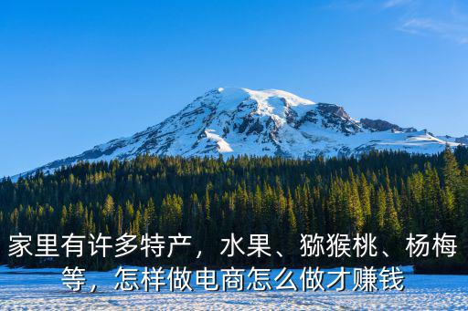 家里有許多特產，水果、獼猴桃、楊梅等，怎樣做電商怎么做才賺錢