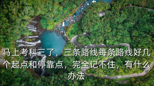 馬上考科三了，三條路線每條路線好幾個起點和停靠點，完全記不住，有什么辦法