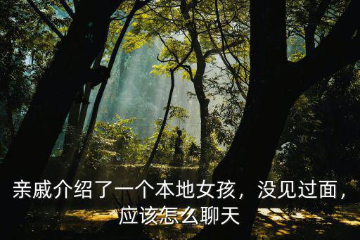 親戚介紹了一個本地女孩，沒見過面，應該怎么聊天