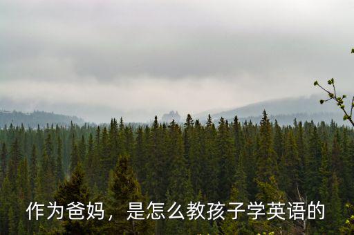 作為爸媽，是怎么教孩子學(xué)英語的