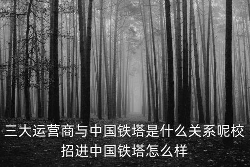 三大運(yùn)營(yíng)商與中國(guó)鐵塔是什么關(guān)系呢校招進(jìn)中國(guó)鐵塔怎么樣