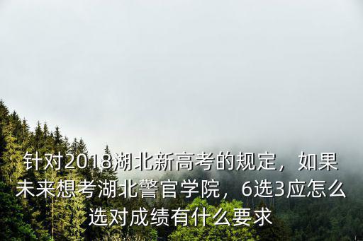 針對2018湖北新高考的規定，如果未來想考湖北警官學院，6選3應怎么選對成績有什么要求
