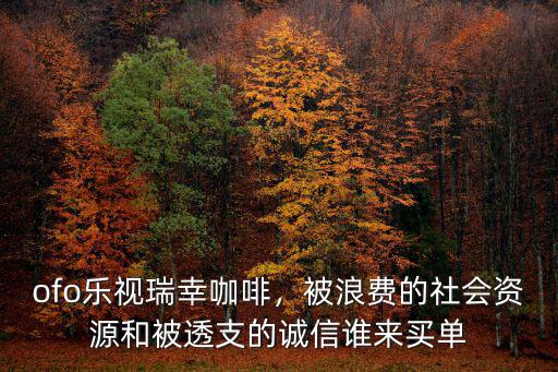 ofo樂視瑞幸咖啡，被浪費的社會資源和被透支的誠信誰來買單