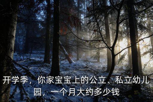 開學季，你家寶寶上的公立、私立幼兒園，一個月大約多少錢