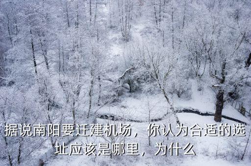 據說南陽要遷建機場，你認為合適的選址應該是哪里，為什么