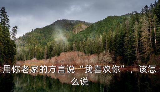 用你老家的方言說“我喜歡你”，該怎么說