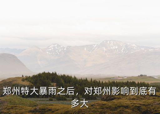 鄭州特大暴雨之后，對鄭州影響到底有多大