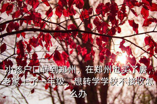 小孩戶口轉(zhuǎn)到鄭州，在鄭州也買了房，老家上了一年級，想轉(zhuǎn)學學校不接收怎么辦