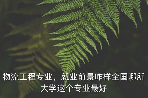 物流工程專業，就業前景咋樣全國哪所大學這個專業最好