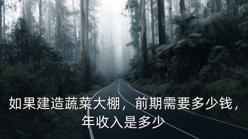 安陽反季節蔬菜大棚多少錢,如果建造蔬菜大棚