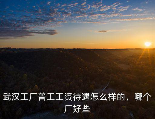 武漢工廠普工工資待遇怎么樣的，哪個廠好些