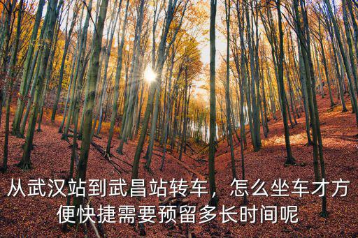 從武漢站到武昌站轉(zhuǎn)車，怎么坐車才方便快捷需要預(yù)留多長(zhǎng)時(shí)間呢