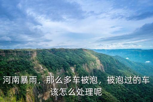 河南暴雨，那么多車被泡，被泡過的車該怎么處理呢