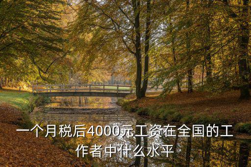 一個月稅后4000元工資在全國的工作者中什么水平