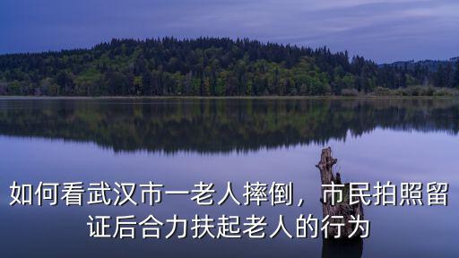 如何看武漢市一老人摔倒，市民拍照留證后合力扶起老人的行為
