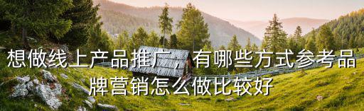 想做線上產(chǎn)品推廣，有哪些方式參考品牌營(yíng)銷(xiāo)怎么做比較好