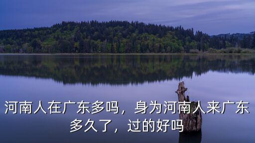 廣東人嫁河南人怎么樣,河南人在廣東多嗎