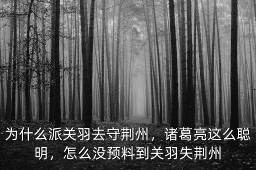 為什么派關(guān)羽去守荊州，諸葛亮這么聰明，怎么沒預(yù)料到關(guān)羽失荊州
