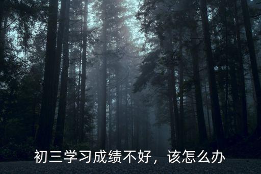 初三學習成績不好，該怎么辦