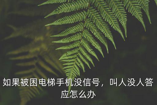 如果被困電梯手機(jī)沒信號，叫人沒人答應(yīng)怎么辦