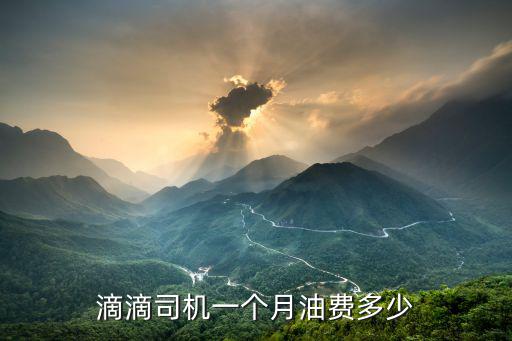 滴滴司機一個月油費多少