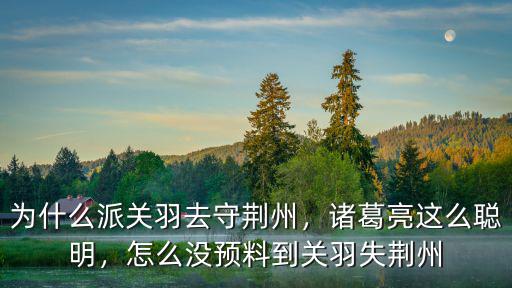 為什么派關(guān)羽去守荊州，諸葛亮這么聰明，怎么沒(méi)預(yù)料到關(guān)羽失荊州