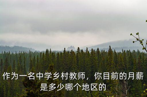 作為一名中學鄉村教師，你目前的月薪是多少哪個地區的