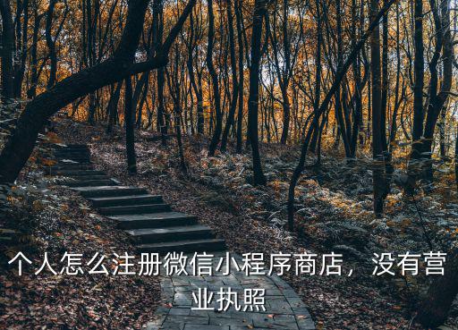 個人怎么注冊微信小程序商店，沒有營業(yè)執(zhí)照