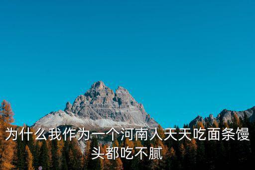 為什么我作為一個河南人天天吃面條饅頭都吃不膩