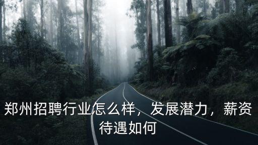 鄭州招聘行業(yè)怎么樣，發(fā)展?jié)摿Γ劫Y待遇如何